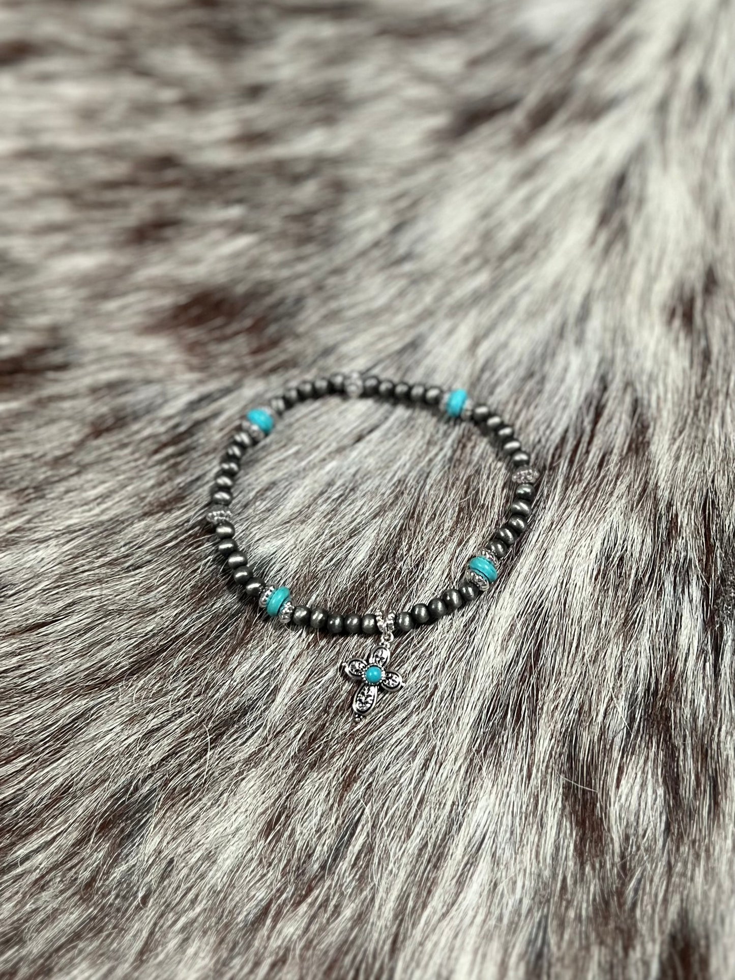 cross navajo pearl bracelet