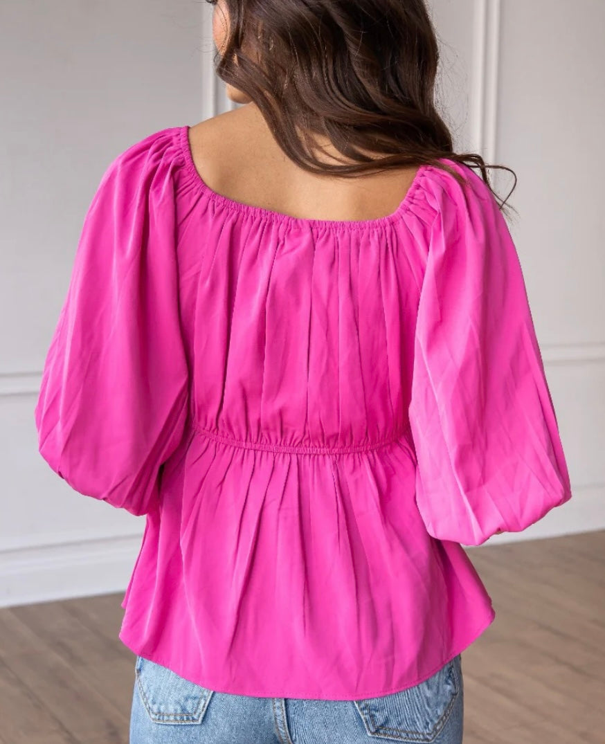 pink flow blouse