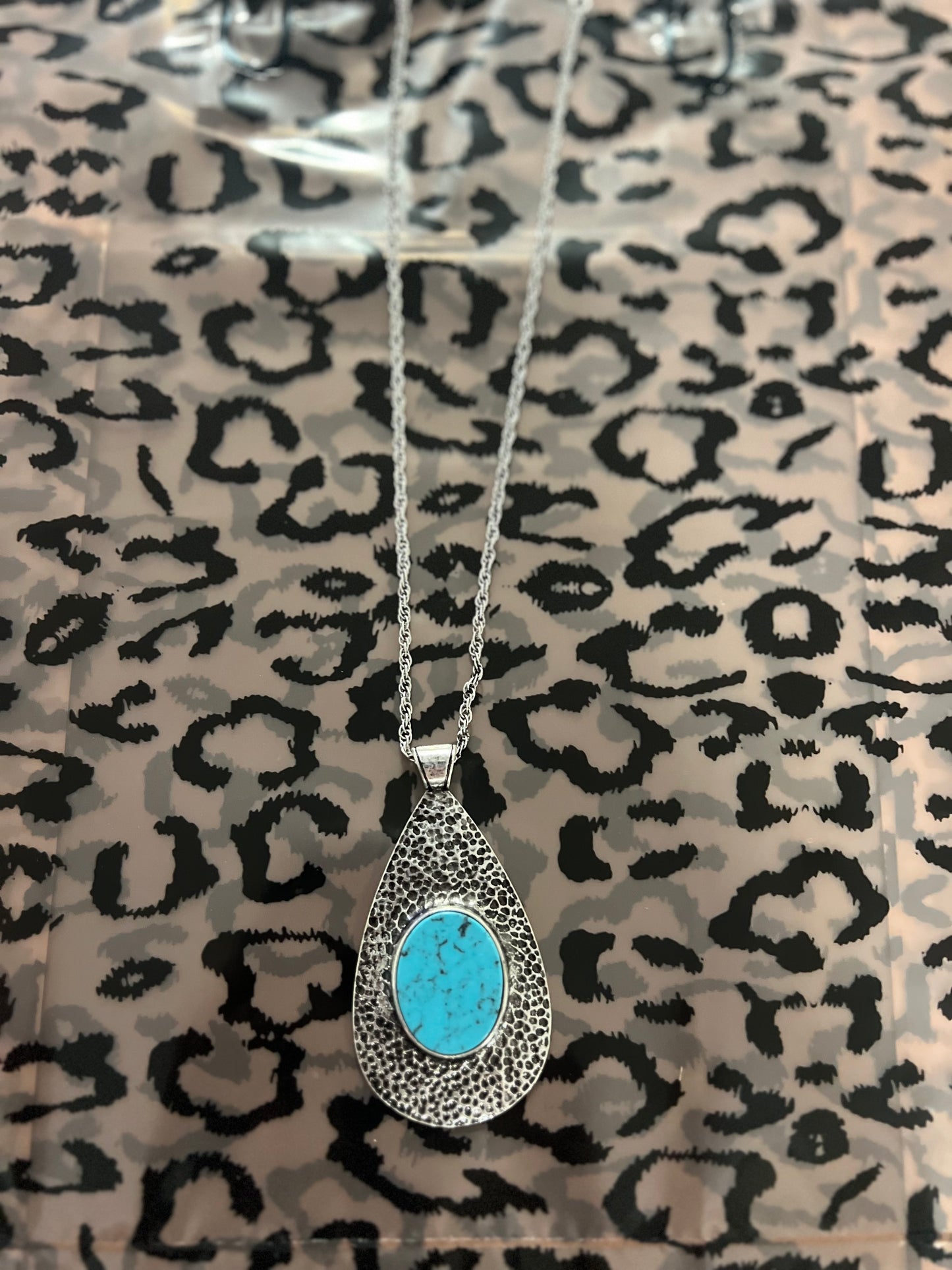 turquoise tear necklace