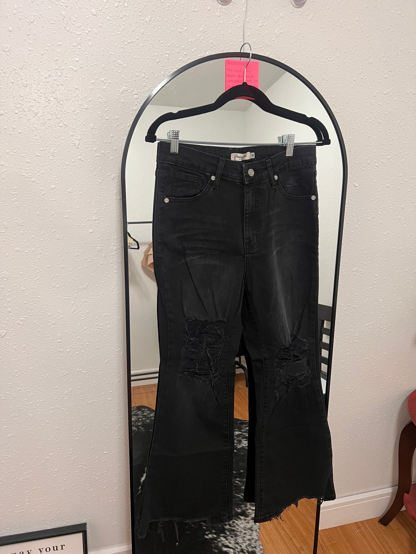 GE black ripped jeans