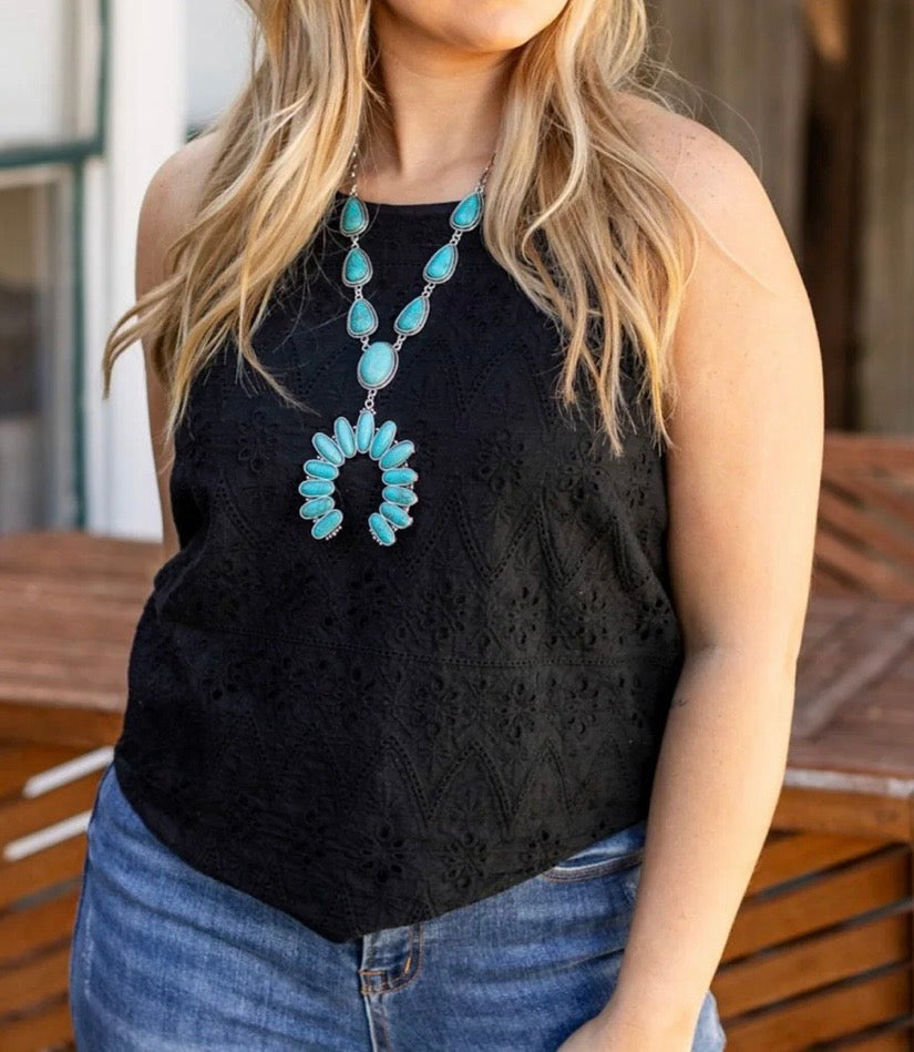 black lace tank