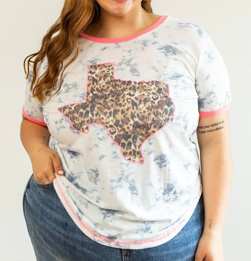 leopard texas tee