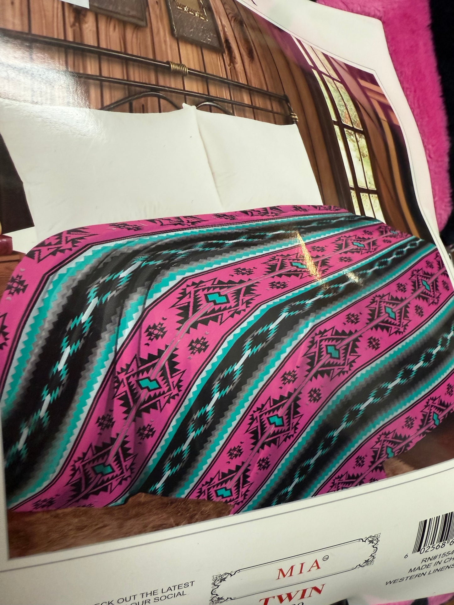 pink aztec twin blanket