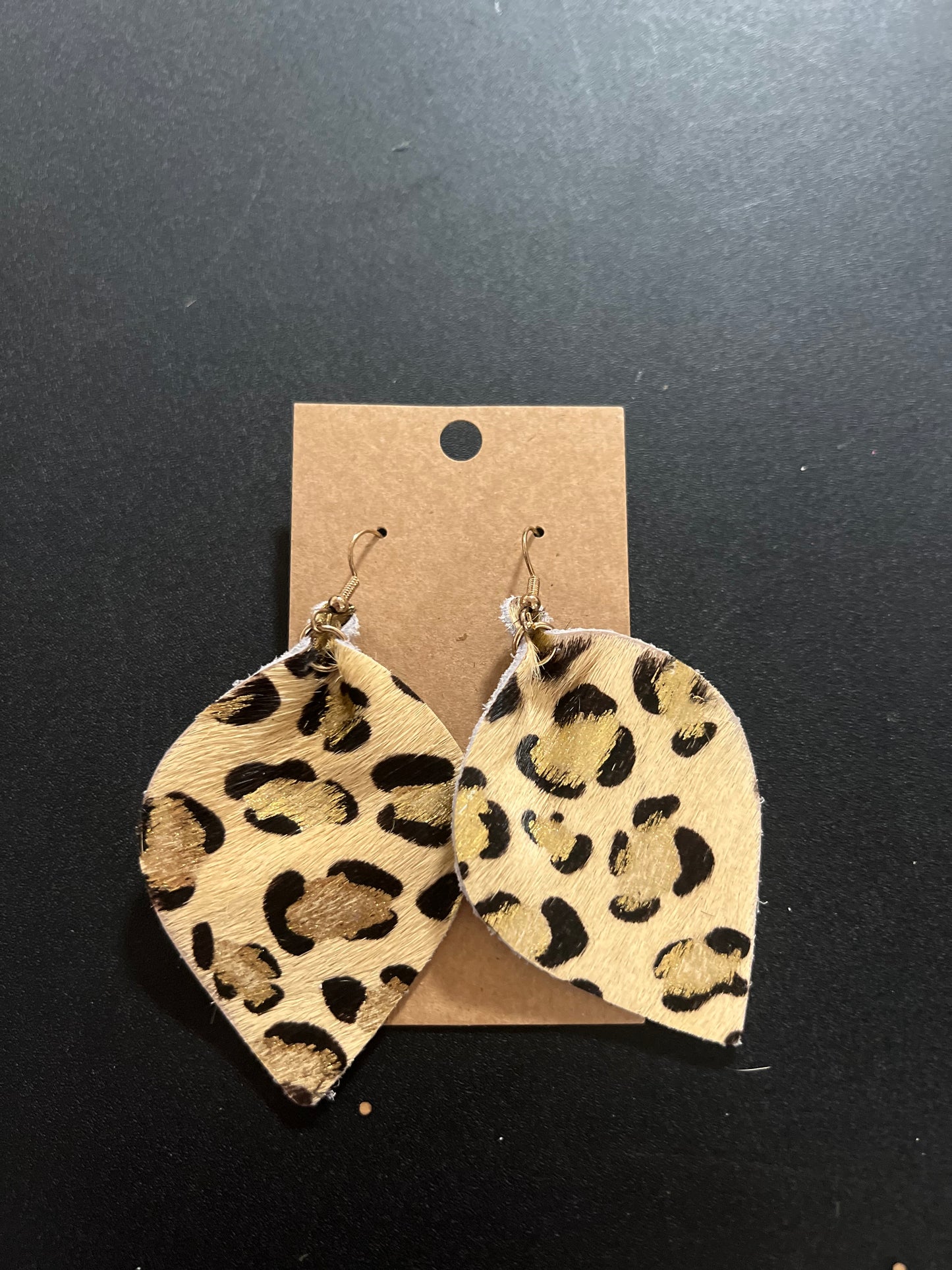 Leopard teardrop earring
