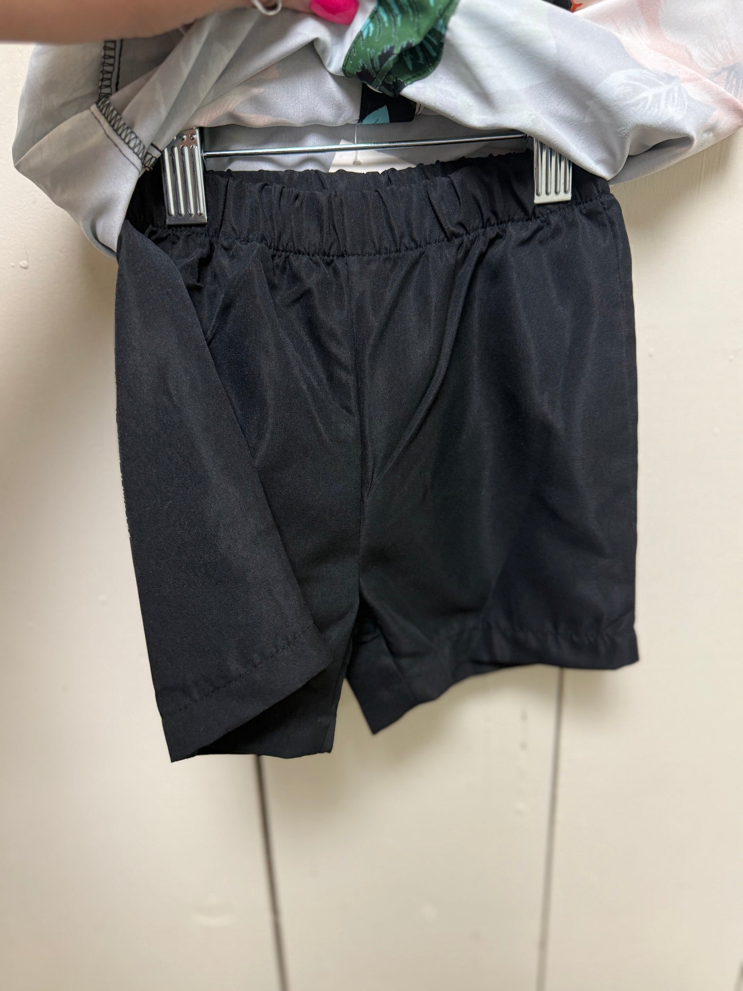 black hawaiian shirt set