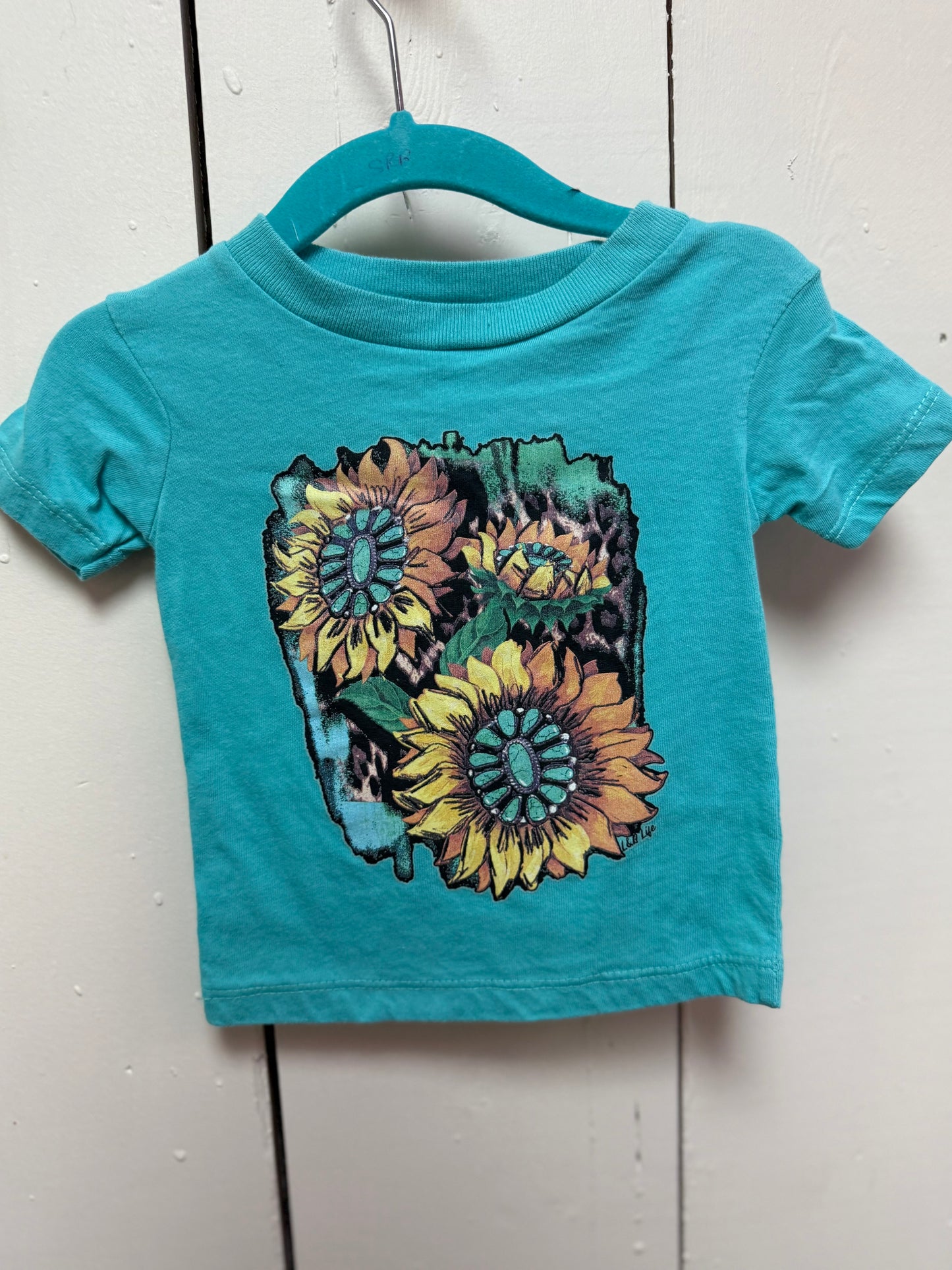 sunflower and turquoise jewel kids tee