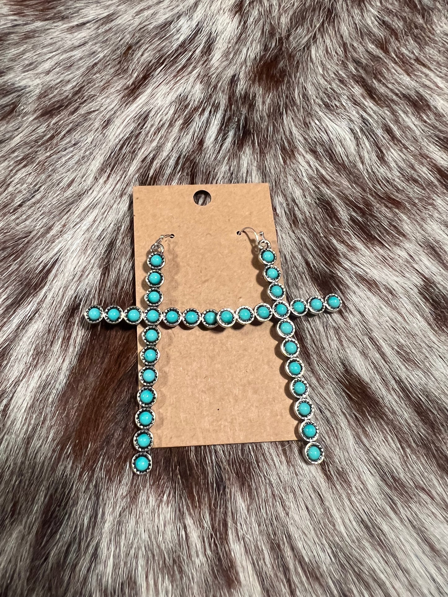 turquoise cross earrings