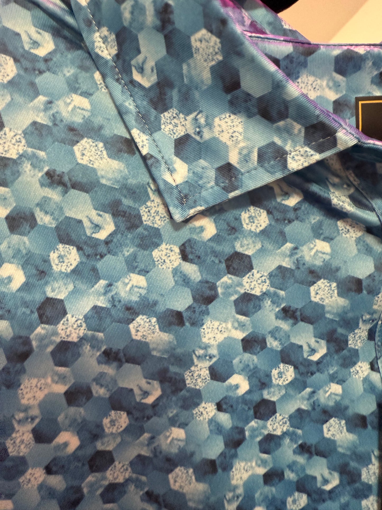 blue dot men’s polo