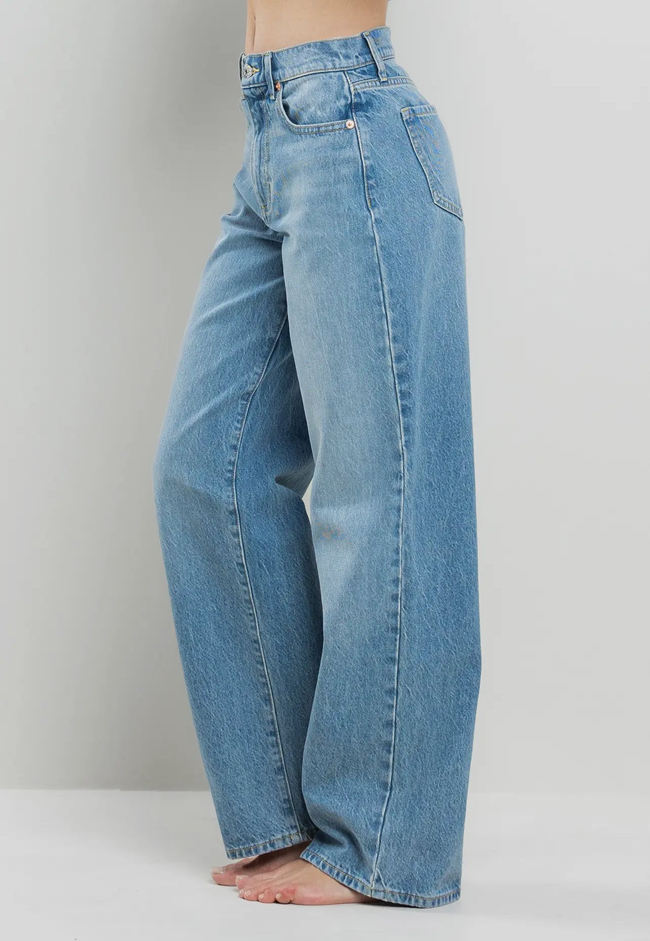 high rise wide leg sneak peak jeans
