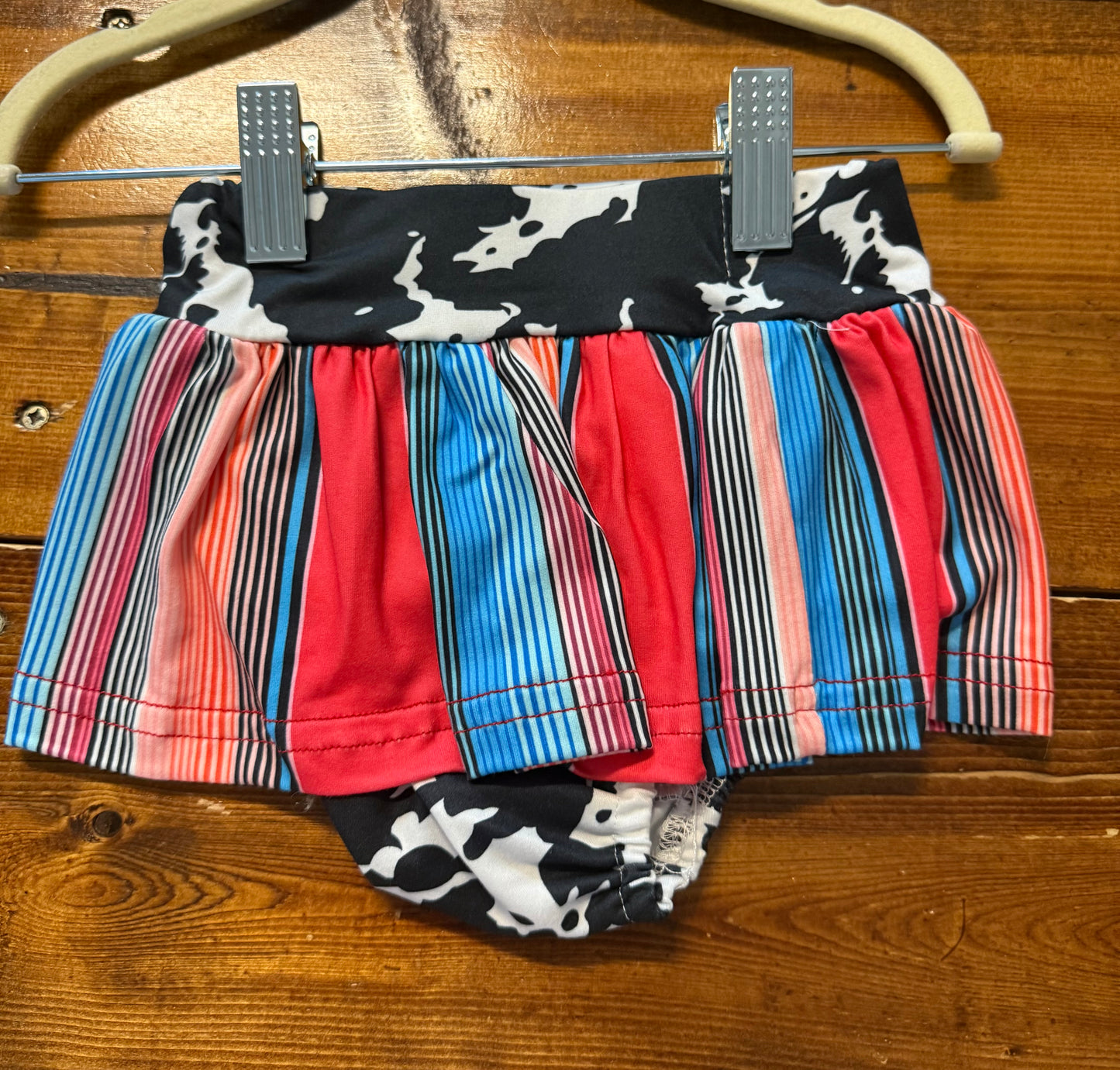 off shoulder cow print and serape set
