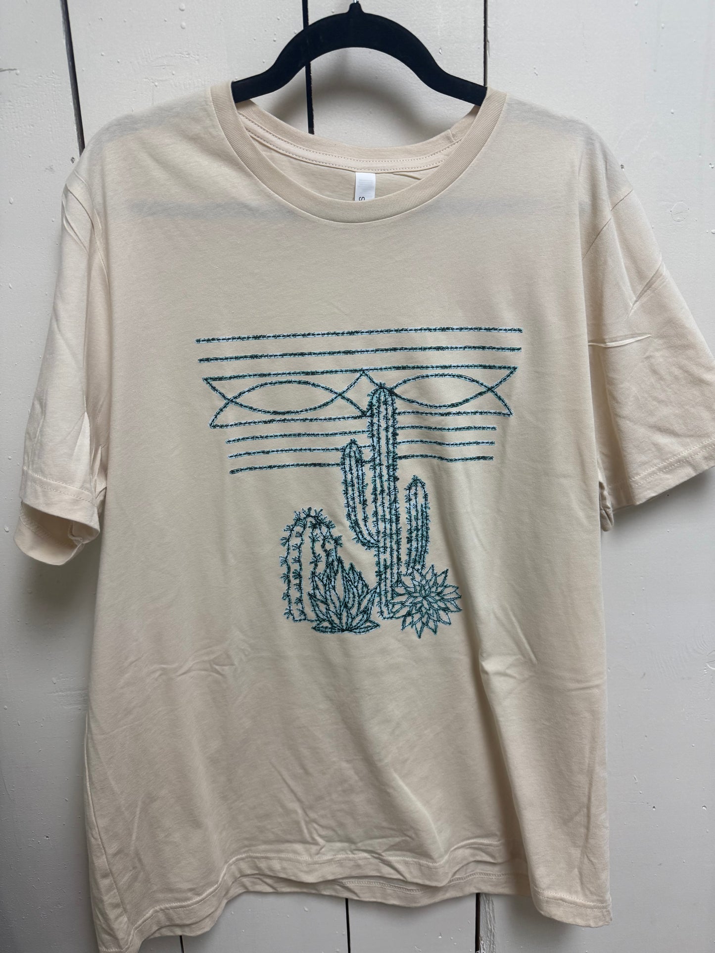 cactus and boot stitch tee
