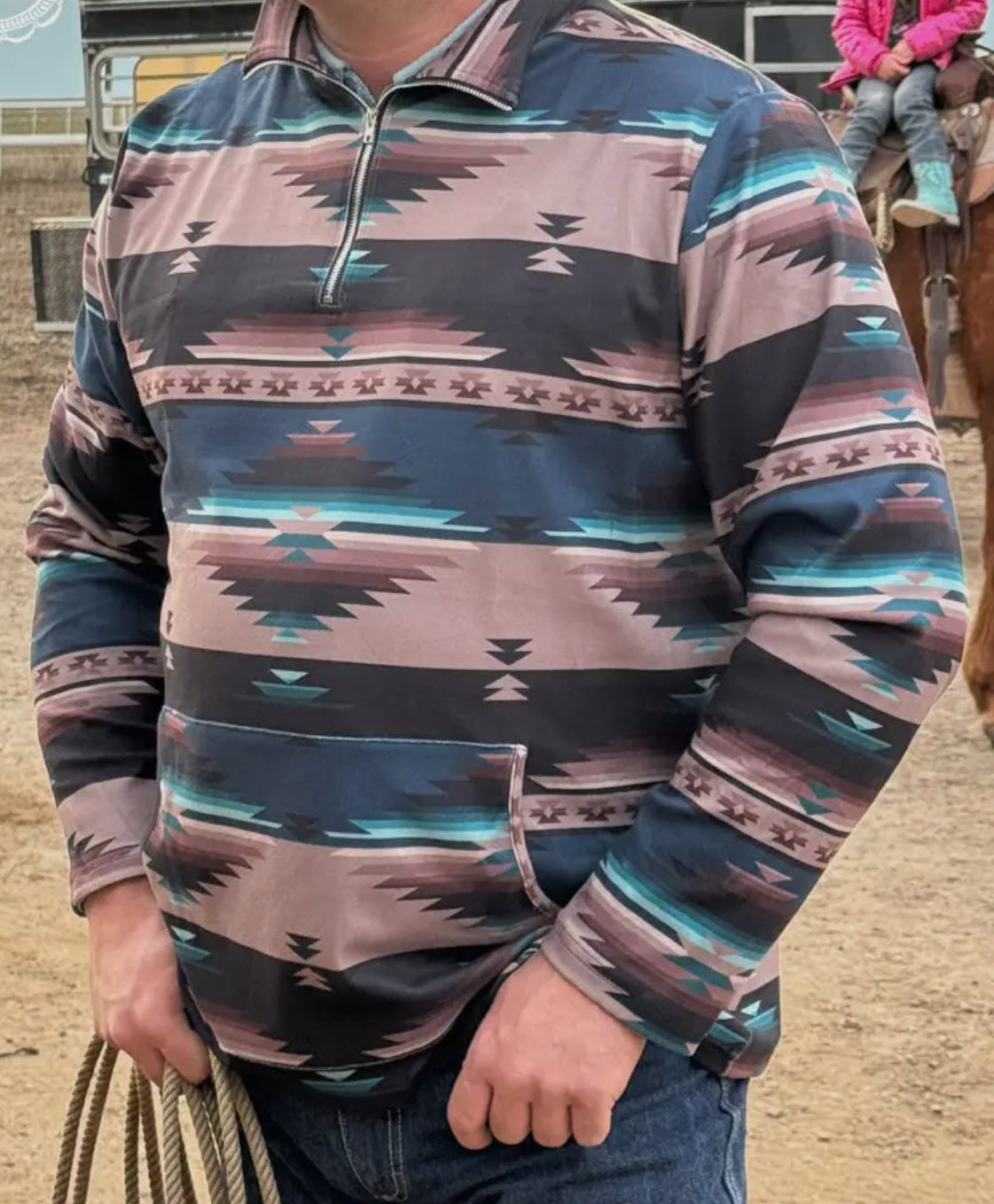 men’s aztec pullover