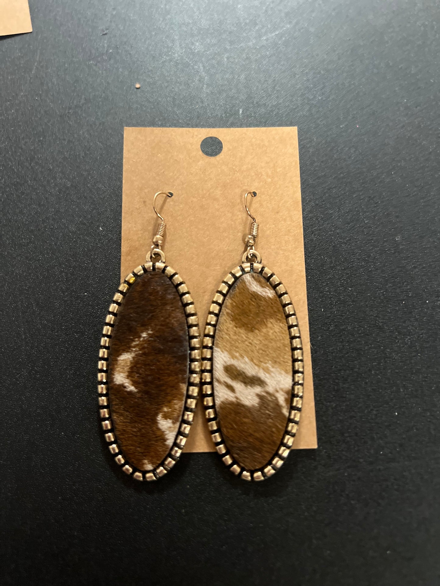 brown print earring