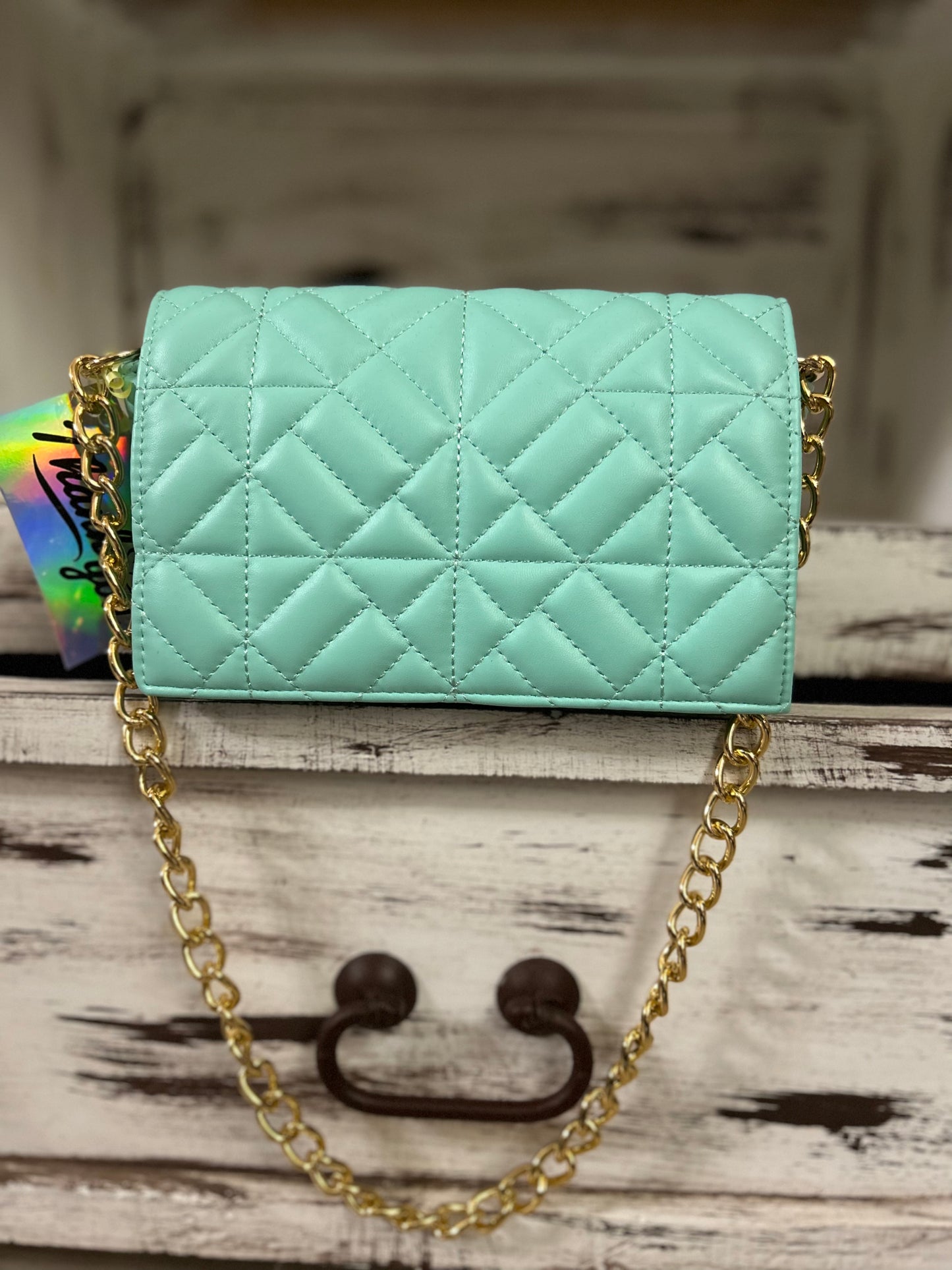 Mint Faux Leather Purse