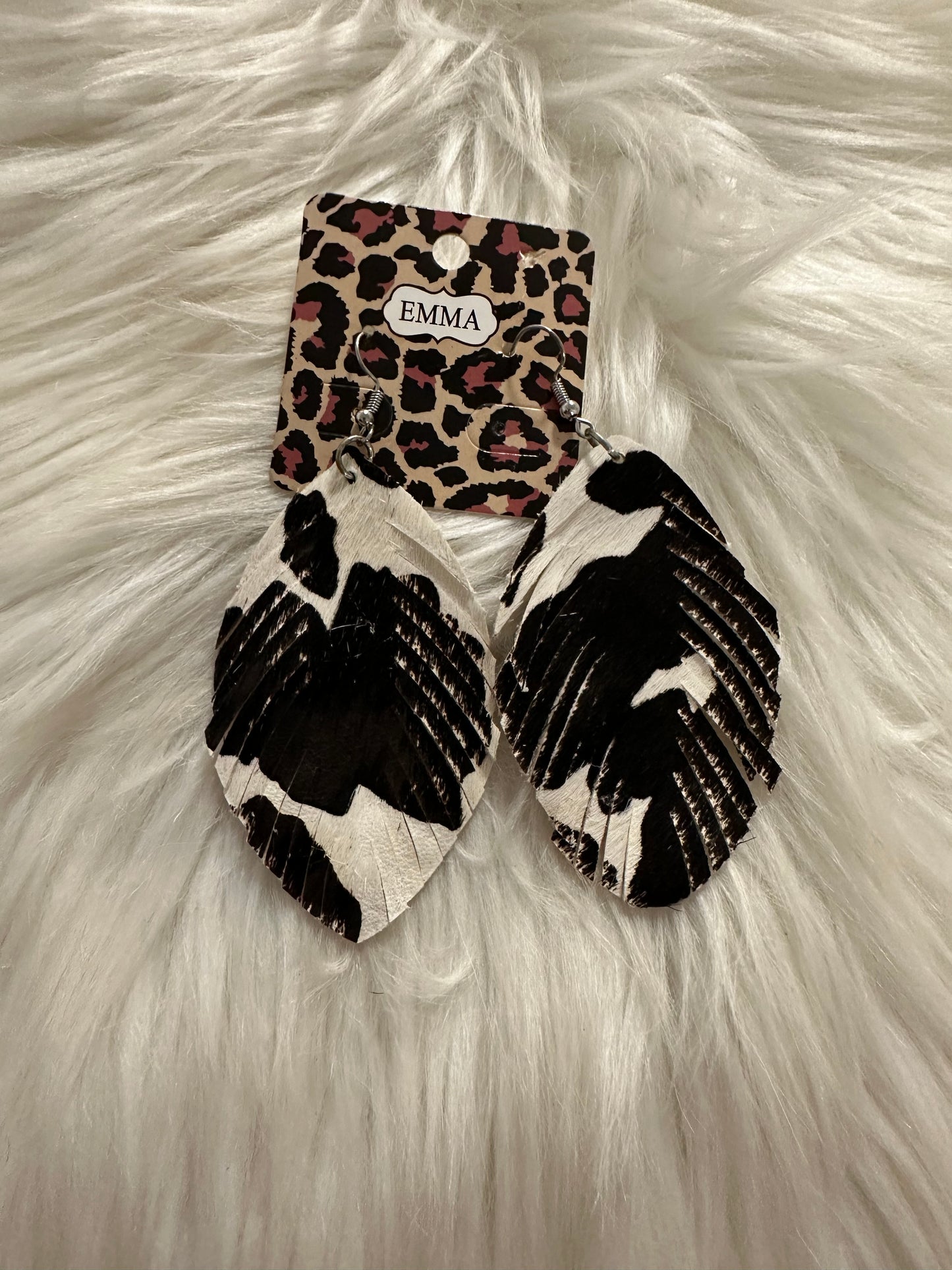 Feather Leather Earrings