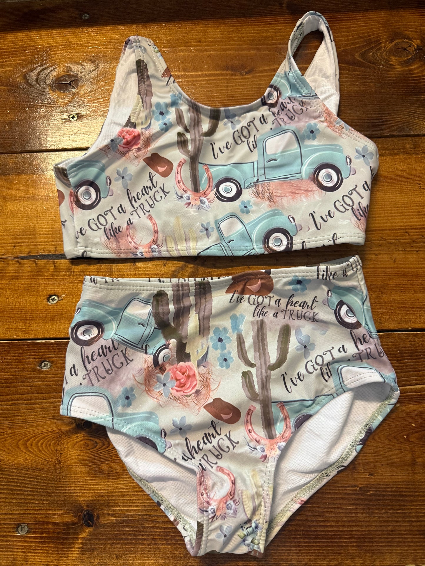 heart line a truck swim suit