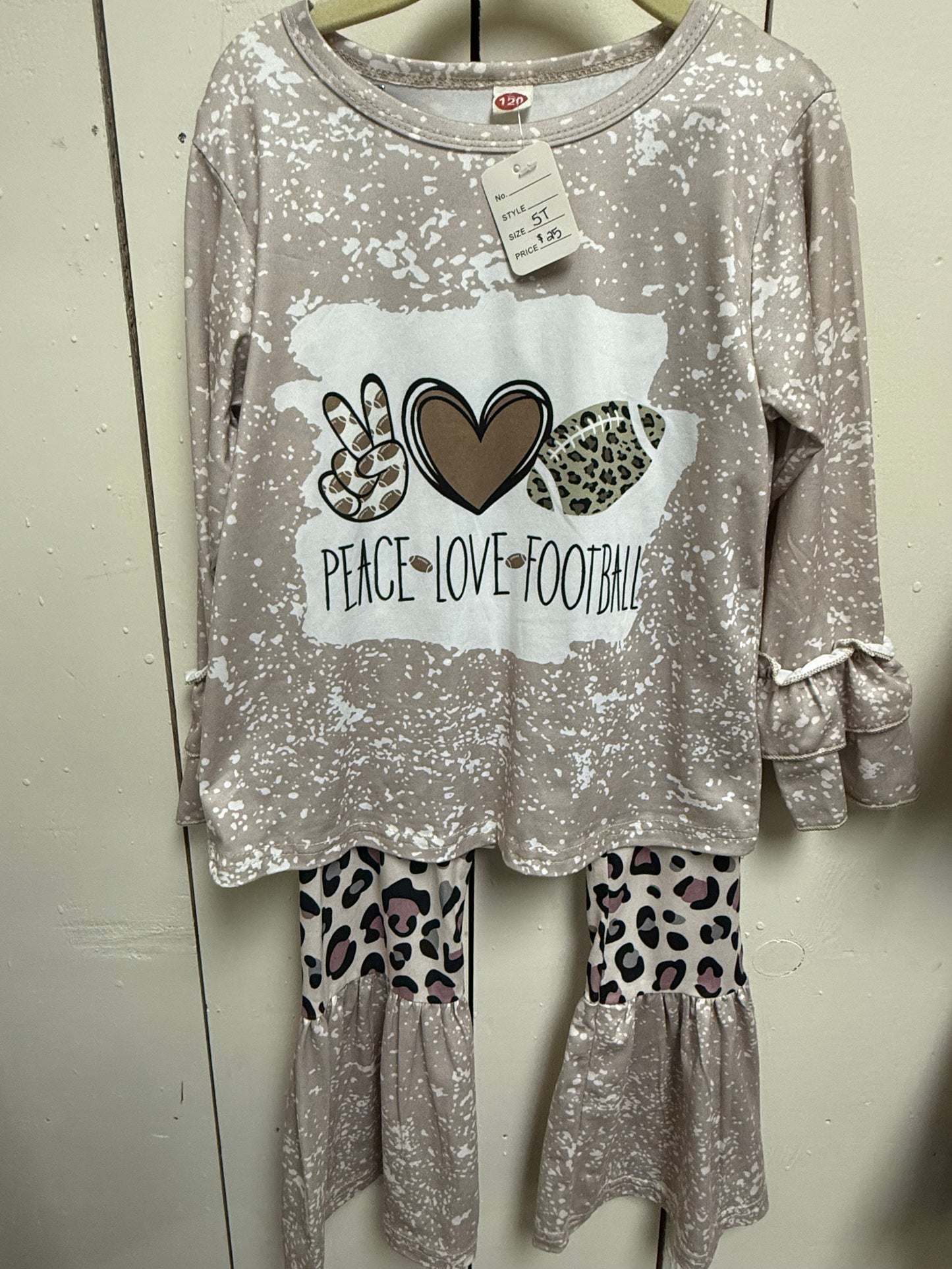 peace love football bell set