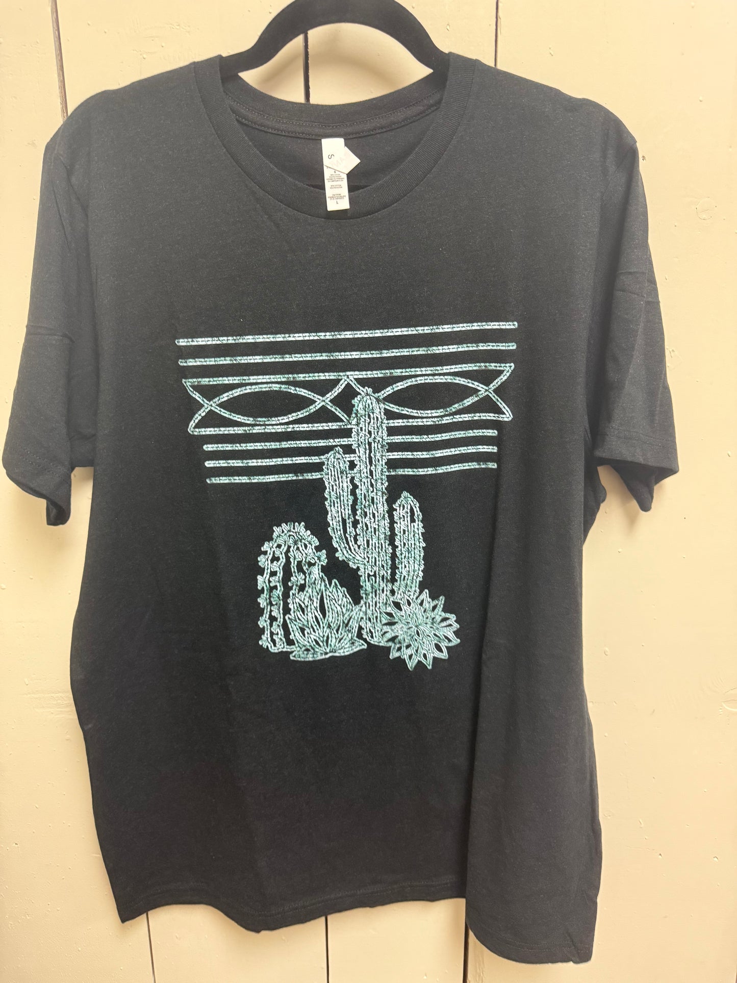 cactus and boot stitch tee