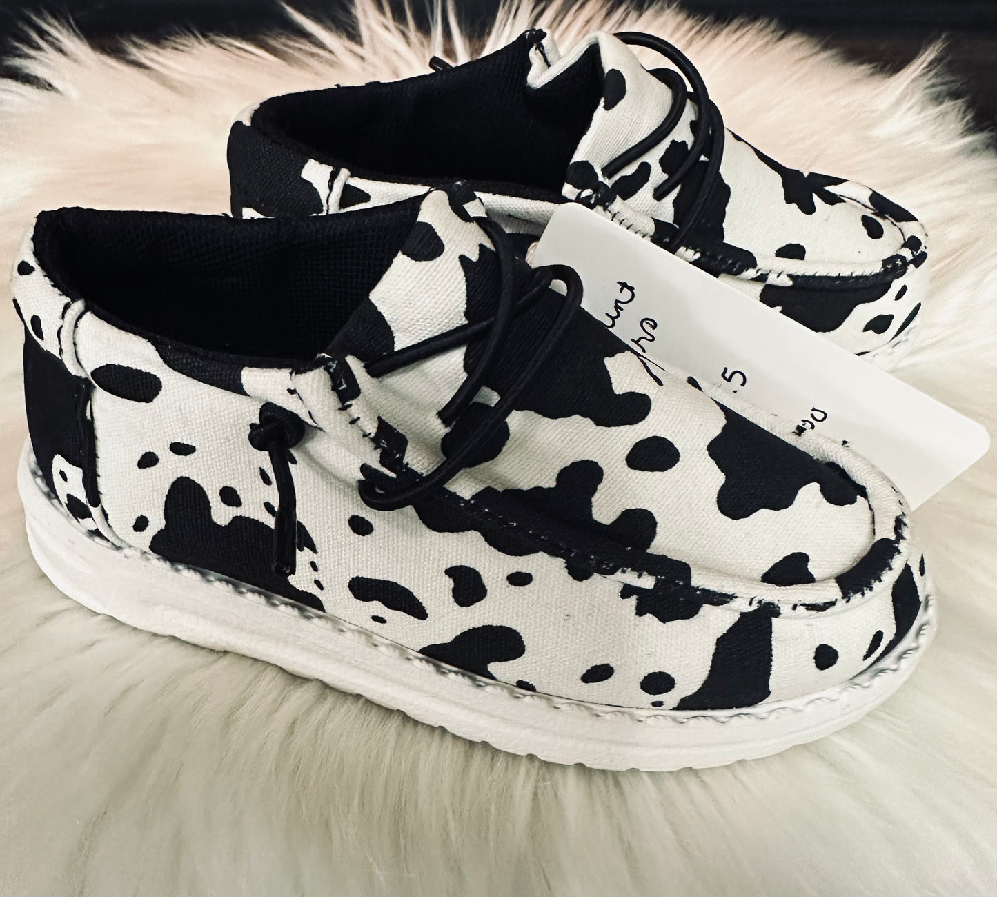 Kiddie Solid Black Cow Shoes