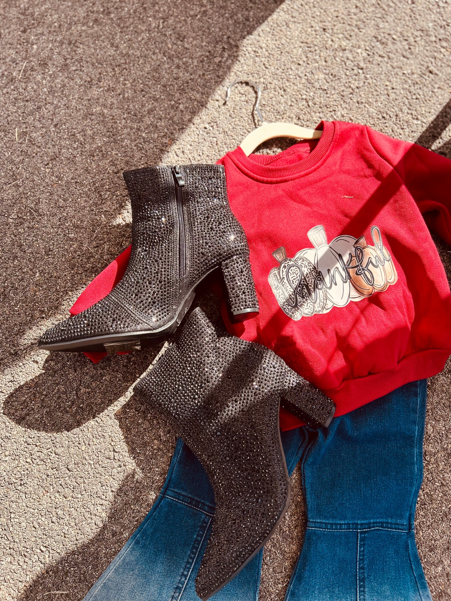 Black Rhinestone Booties