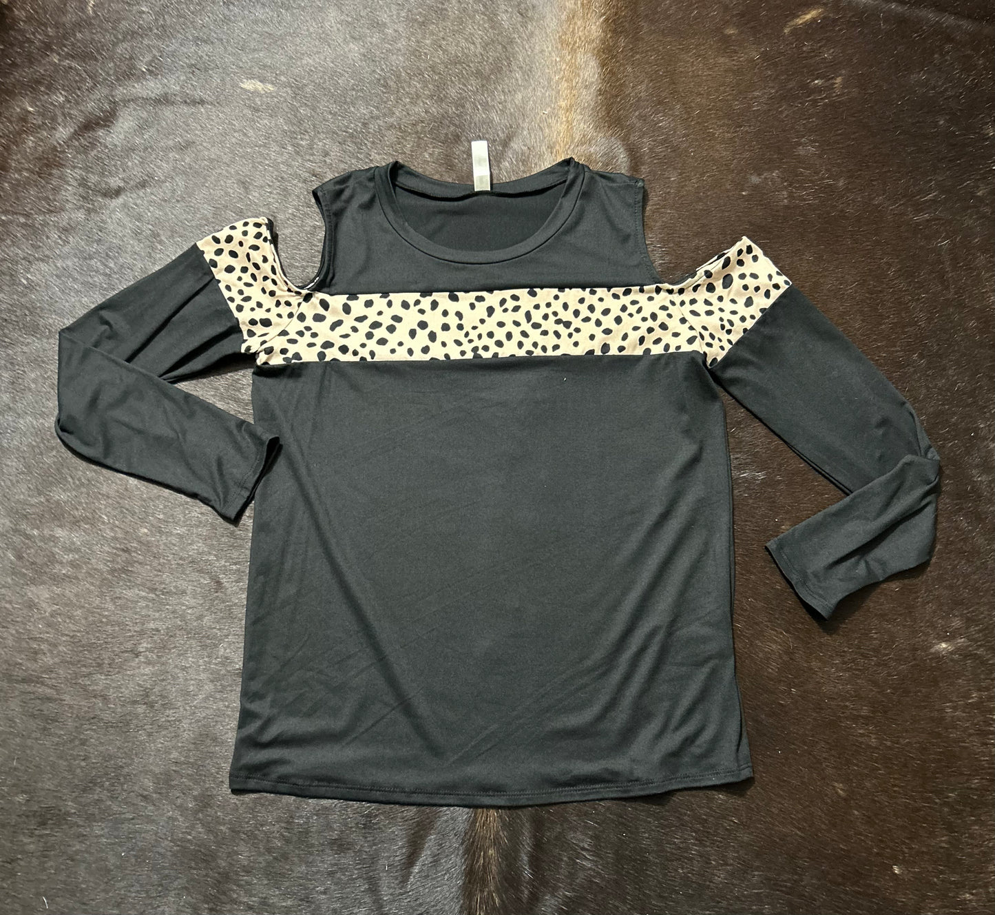 Cheetah Block No Shoulder Long Sleeve