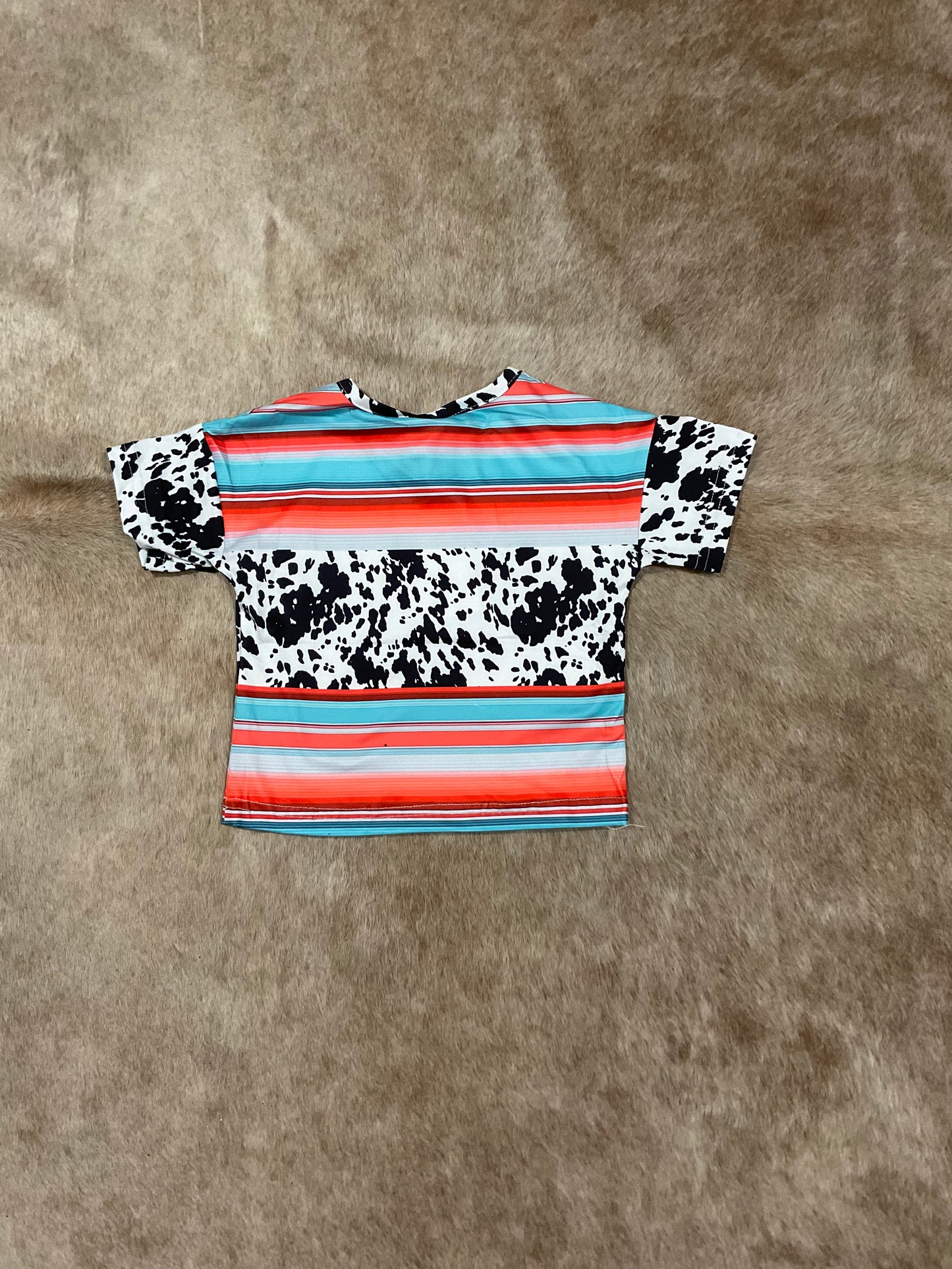 Serape & cow print tee