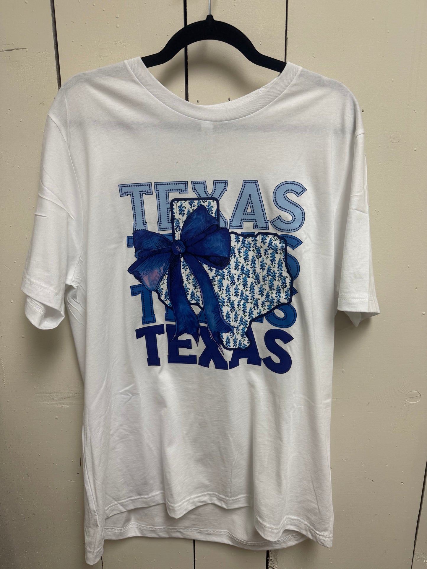 Blue bow bluebonnet tee