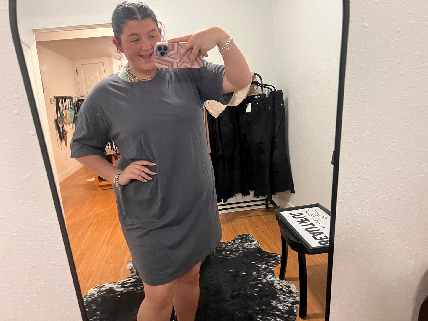 grey fringe dress