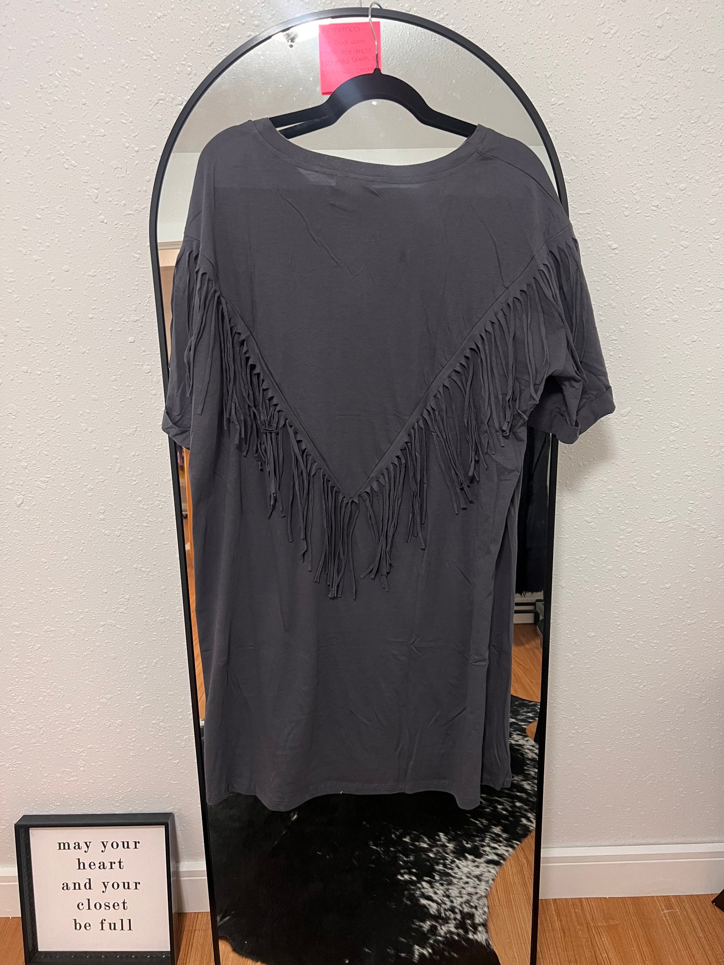grey fringe dress
