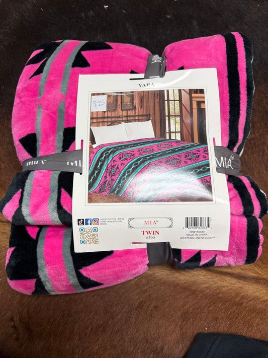 pink aztec twin blanket
