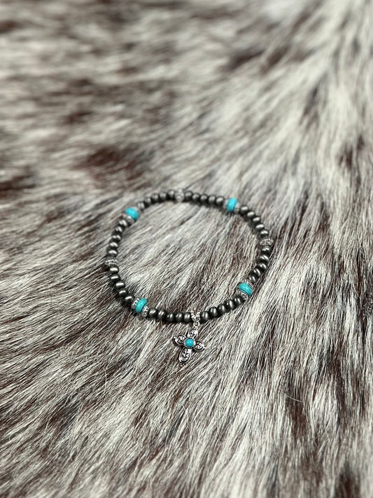 cross navajo pearl bracelet