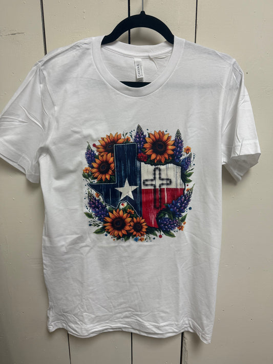 texas flower white tee