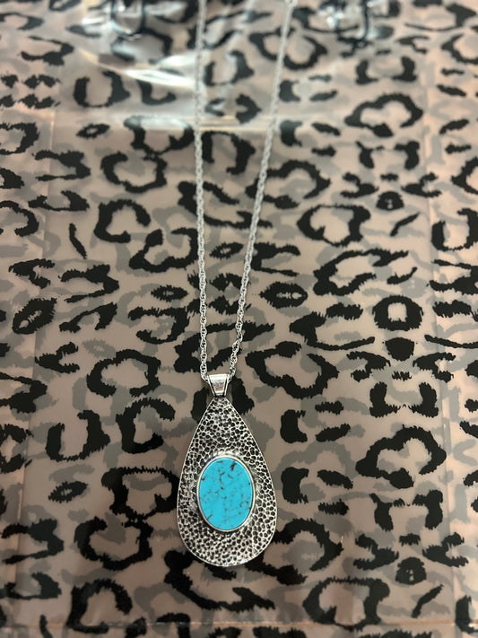 turquoise tear necklace
