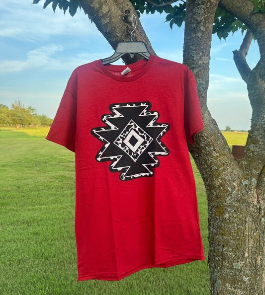 red aztec tee