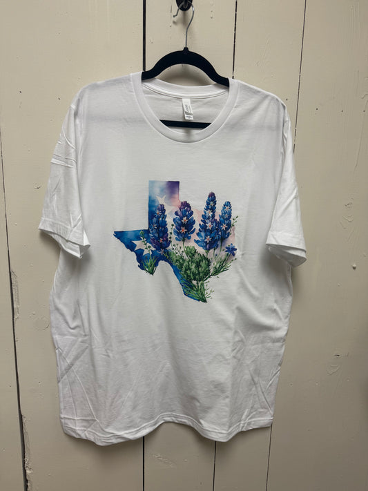 White texas bluebonnet t-shirt
