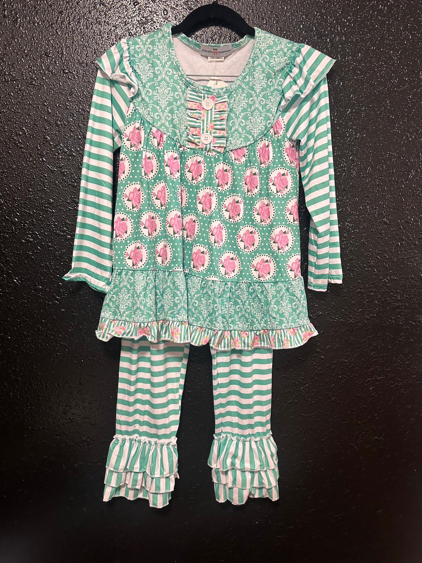 Teal Floral Pant Set