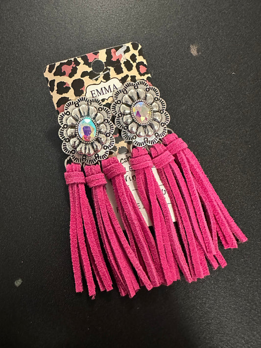 Tassel concho earrings