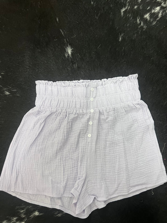 purple high waisted shorts