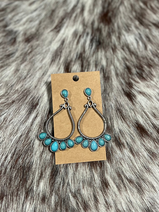 turquoise drop stones earring