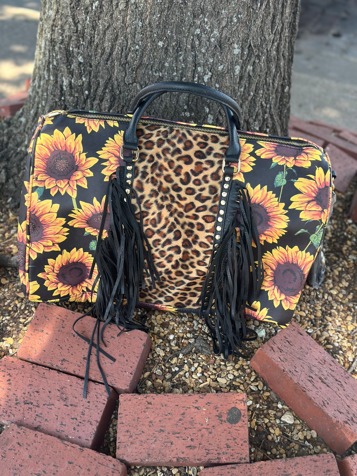 Sunflower Leopard Duffel