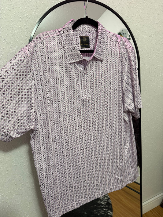 purple triangle men’s polo