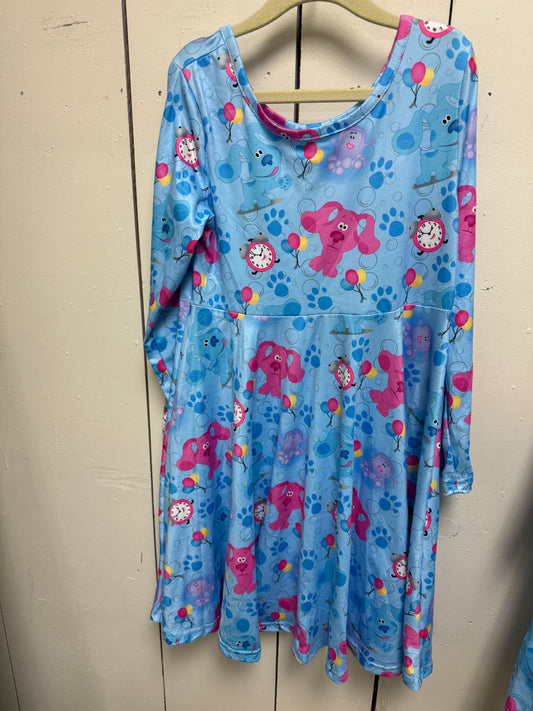 pink & blue puppy dress