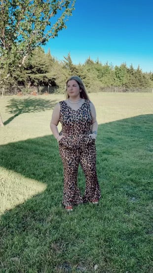 Leopard Flare Jumpsuit