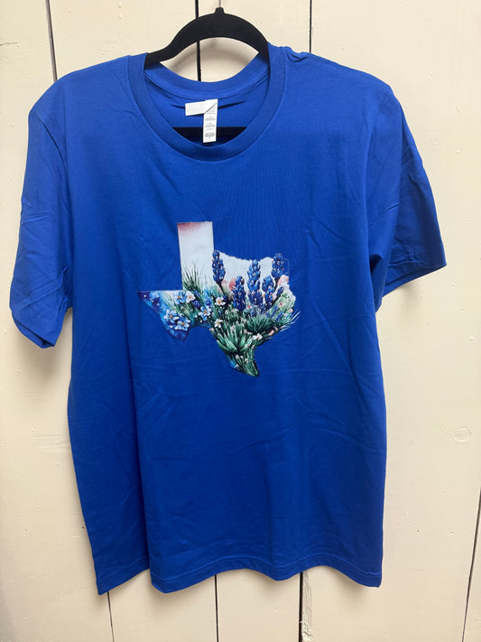 blue bluebonnet tee