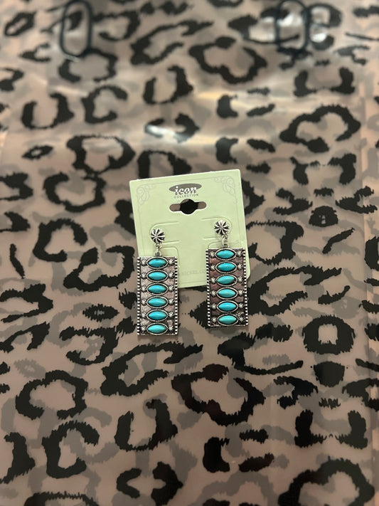 multi rec stone earring