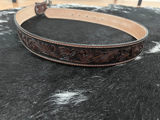 dark tooled leather belt
