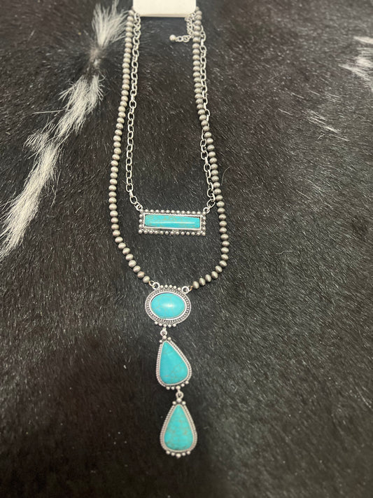 lariat and bar necklace