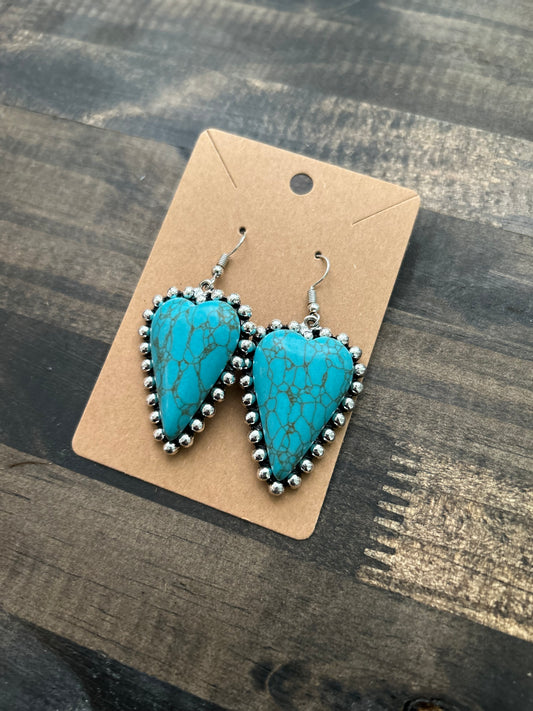 Turquoise Heart Earrings