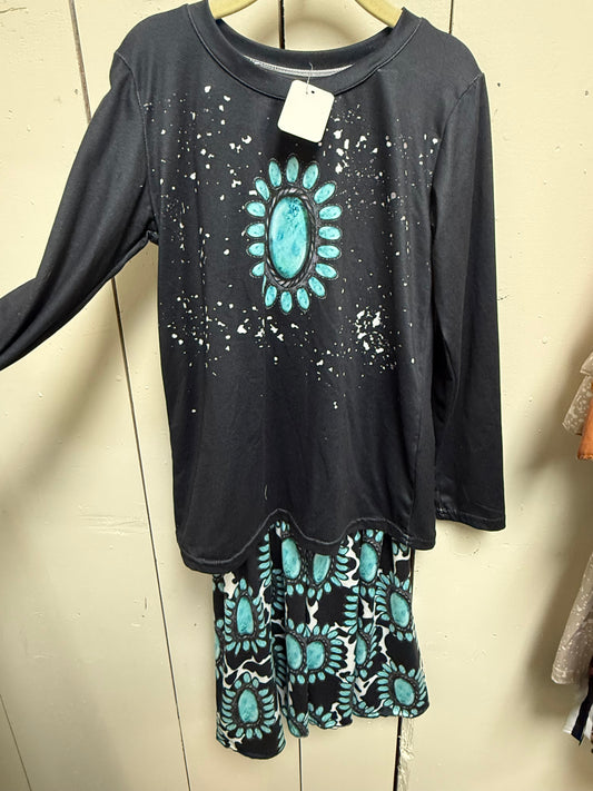 turquoise cluster bell set
