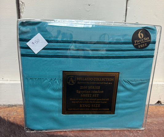 blue green queen sheets